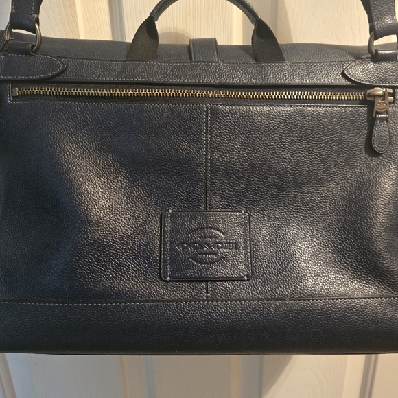 Unisex Coach 1941 Navy Pebble Leather Laptop/Messenger Bag - Picture 4 of 6